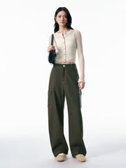 Women's Utility Wide-Leg Curved Pants