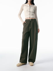 Women's Utility Wide-Leg Curved Pants