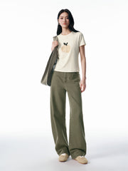 Women's Slim-Fit Sequin-Embroidered T-Shirt