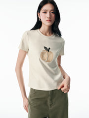 Women's Slim-Fit Sequin-Embroidered T-Shirt