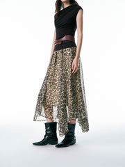 Women's Asymmetric Leopard-Print Skirt