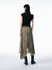 Women's Asymmetric Leopard-Print Skirt