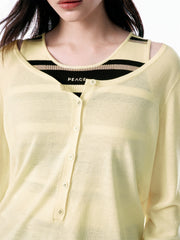 Women's Striped Tank and Knit Top Set