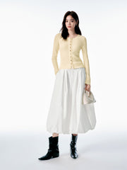 Women's Slim-Fit U-Neck Knit Cardigan