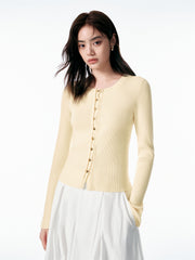 Women's Slim-Fit U-Neck Knit Cardigan