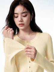Women's Slim-Fit U-Neck Knit Cardigan
