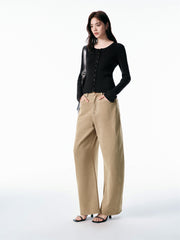 Women's Slim-Fit U-Neck Knit Cardigan