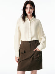 Women's Shirt with Detachable Ruffle Trim