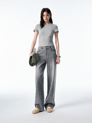 Women's Vintage Washed Wide-Leg Jeans