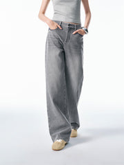 Women's Vintage Washed Wide-Leg Jeans