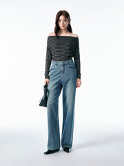 Women's Vintage Washed Wide-Leg Jeans