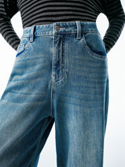 Women's Vintage Washed Wide-Leg Jeans