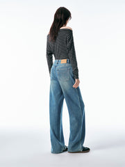 Women's Vintage Washed Wide-Leg Jeans