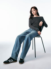 Women's Vintage Washed Wide-Leg Jeans