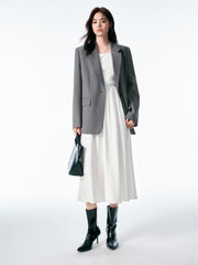 Women's Classic Boxy Notch-Lapel Blazer