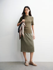 Women's Slim-Fit Mock-Neck Lyocell T-Shirt