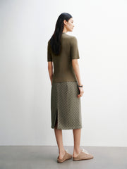 Women's Slim-Fit Mock-Neck Lyocell T-Shirt