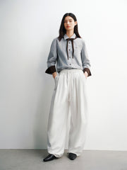 Women's High-Waist Solid Oversized Banana Pants