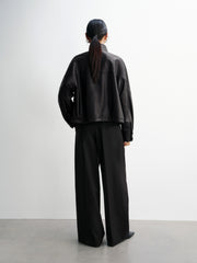 Women's Lambskin Stand-Collar Moto Jacket