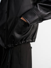 Women's Lambskin Stand-Collar Moto Jacket