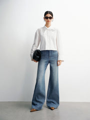Women's Long-Sleeve Shirt with Detachable Tie