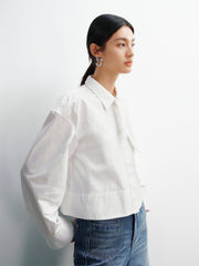 Women's Long-Sleeve Shirt with Detachable Tie