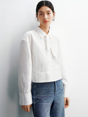 Women's Long-Sleeve Shirt with Detachable Tie