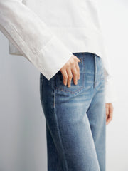 Women's Long-Sleeve Shirt with Detachable Tie