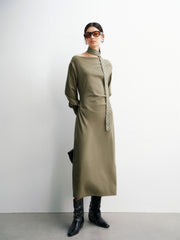 Women's Off-Shoulder Long-Sleeve Knit Dress