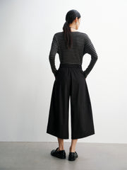 Women's Oversized High-Waist Cropped Straight-Leg Pants