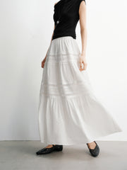 Women's High-Waist A-Line Tiered Skirt