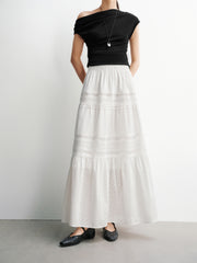 Women's High-Waist A-Line Tiered Skirt