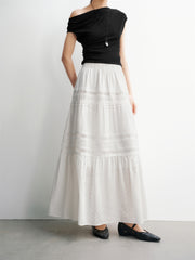Women's High-Waist A-Line Tiered Skirt