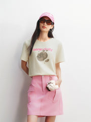 Women's Pomegranate Flocked Graphic T-Shirt