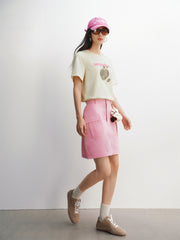 Women's Pomegranate Flocked Graphic T-Shirt