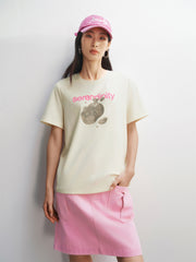 Women's Pomegranate Flocked Graphic T-Shirt