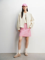 Women's Oversized Embroidered Bubble Baseball Jacket