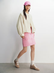 Women's Oversized Embroidered Bubble Baseball Jacket