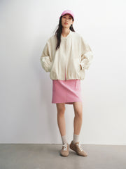 Women's Oversized Embroidered Bubble Baseball Jacket