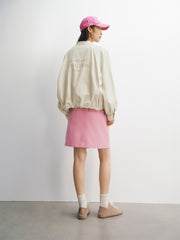 Women's Oversized Embroidered Bubble Baseball Jacket