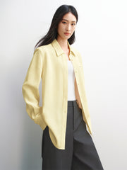 Women's Linen-Blend Long-Sleeve Shirt