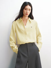 Women's Linen-Blend Long-Sleeve Shirt