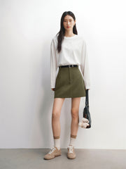 Women's A-Line Mini Skirt with Side Zip Slit