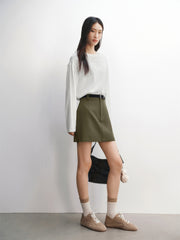 Women's A-Line Mini Skirt with Side Zip Slit