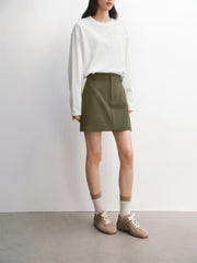 Women's A-Line Mini Skirt with Side Zip Slit