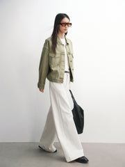 Women's Cropped Oversized Denim Jacket