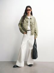 Women's Cropped Oversized Denim Jacket