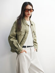 Women's Cropped Oversized Denim Jacket