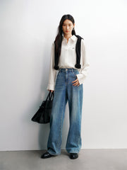 Women's Vintage Washed Wide-Leg Jeans