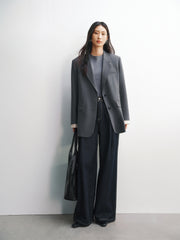 Women's Paneled Stripe Blazer with Detachable Cuffs